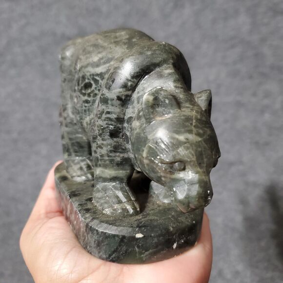 Vintage Grizzly Bear Stone Marble Figure Home Decor Native Forrest Cabin 90s - Picture 2 of 14